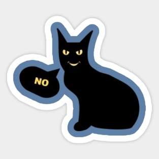 Black Cat Says No Sticker